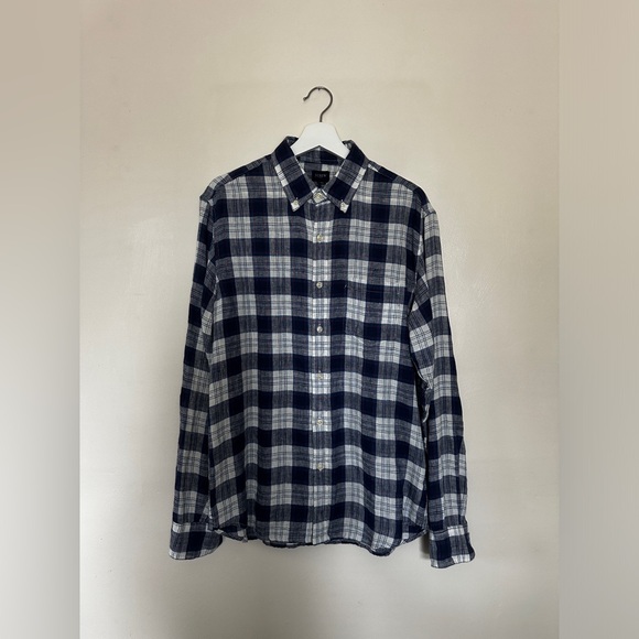 J.Crew Slim linen shirt in plaid - Picture 1 of 3